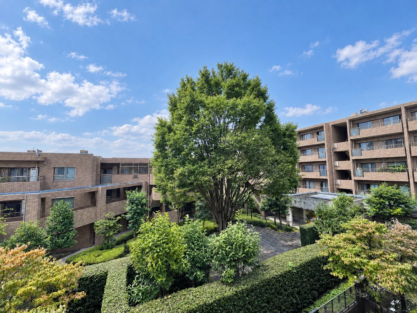 View over landscaped grounds from LIONS STAGE SHIMOTAKAIDO, Suginami-ku