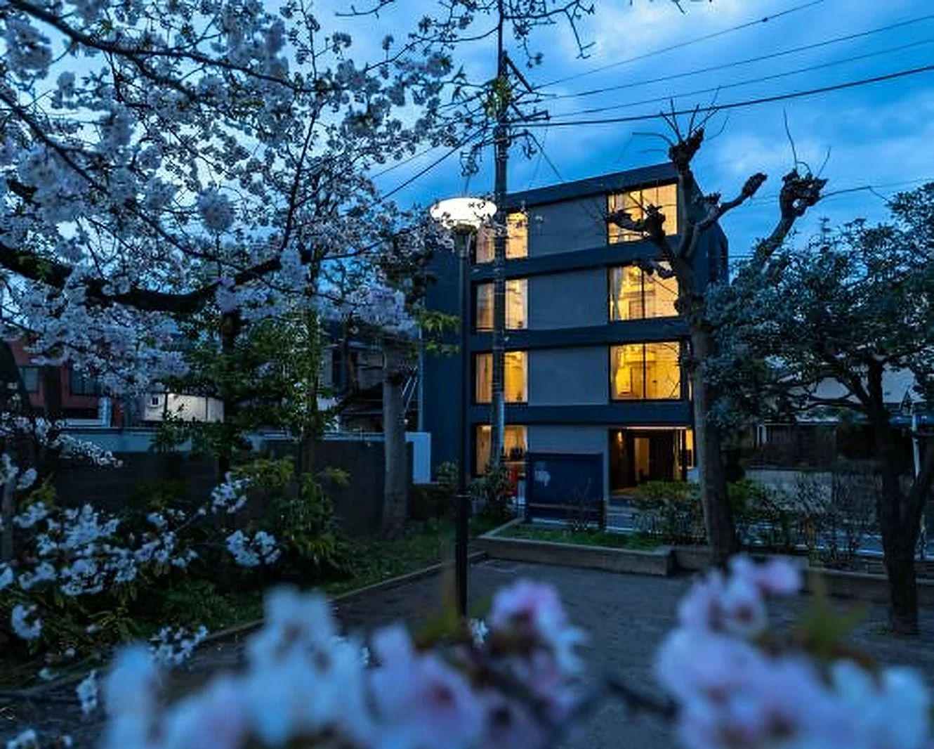 MATSUGAOKA 2-CHOME INN BUILDING at dusk, Nakano, Tokyo